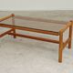 Table basse style chalet bois massif et verre  République Tchèque 1970