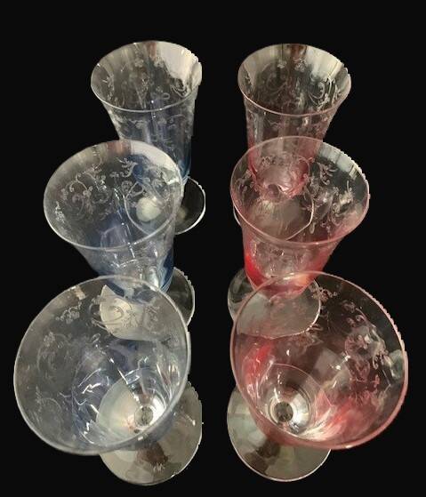 6 Arques crystal flutes stamped CDA