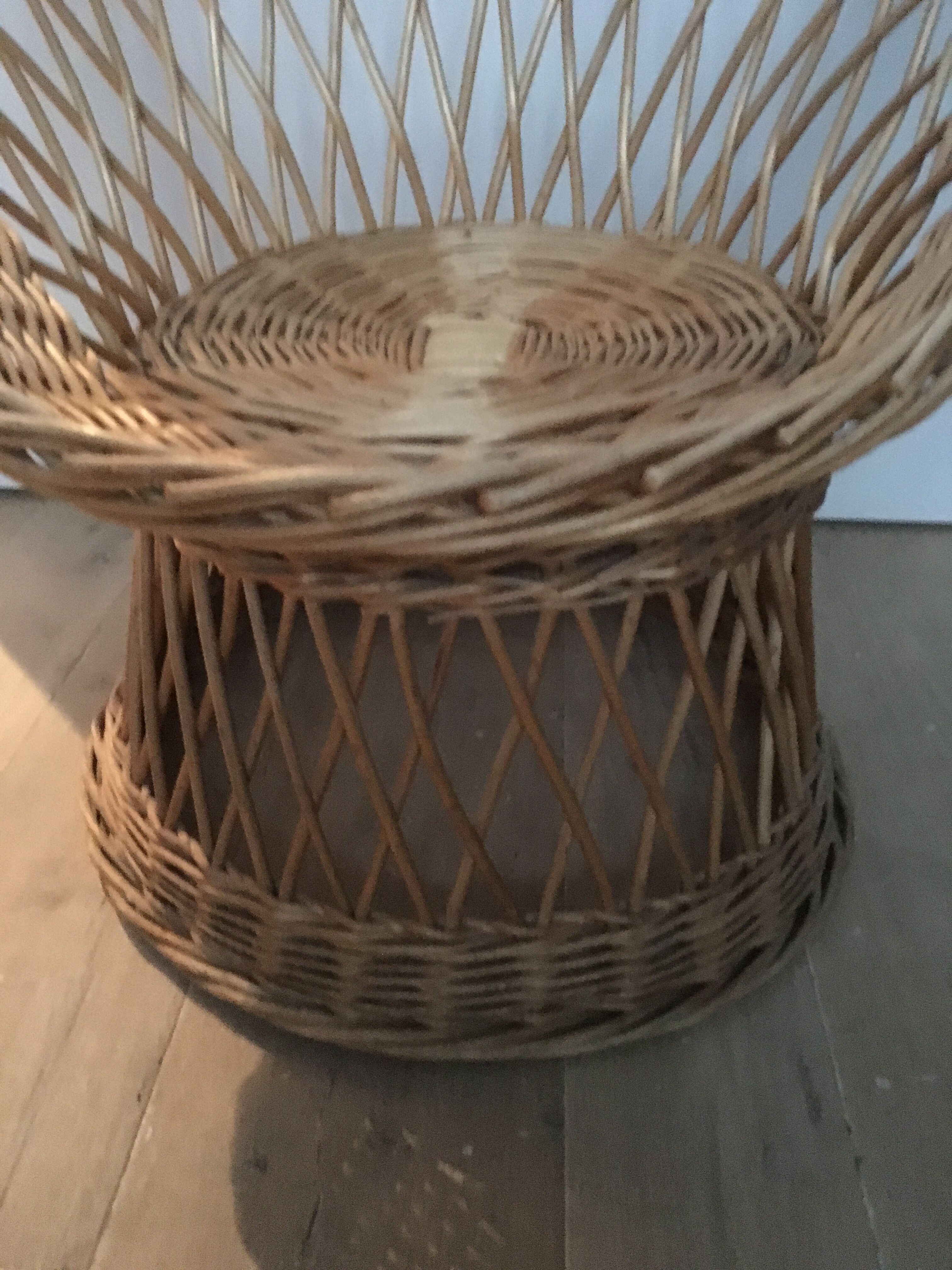 Armchair in rattan basket