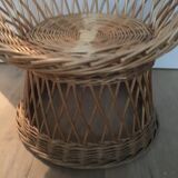 Armchair in rattan basket