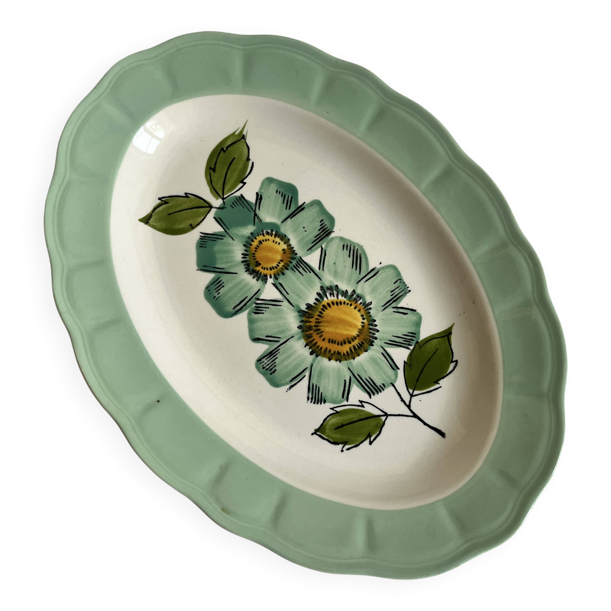 Japanese ceramic oval plate