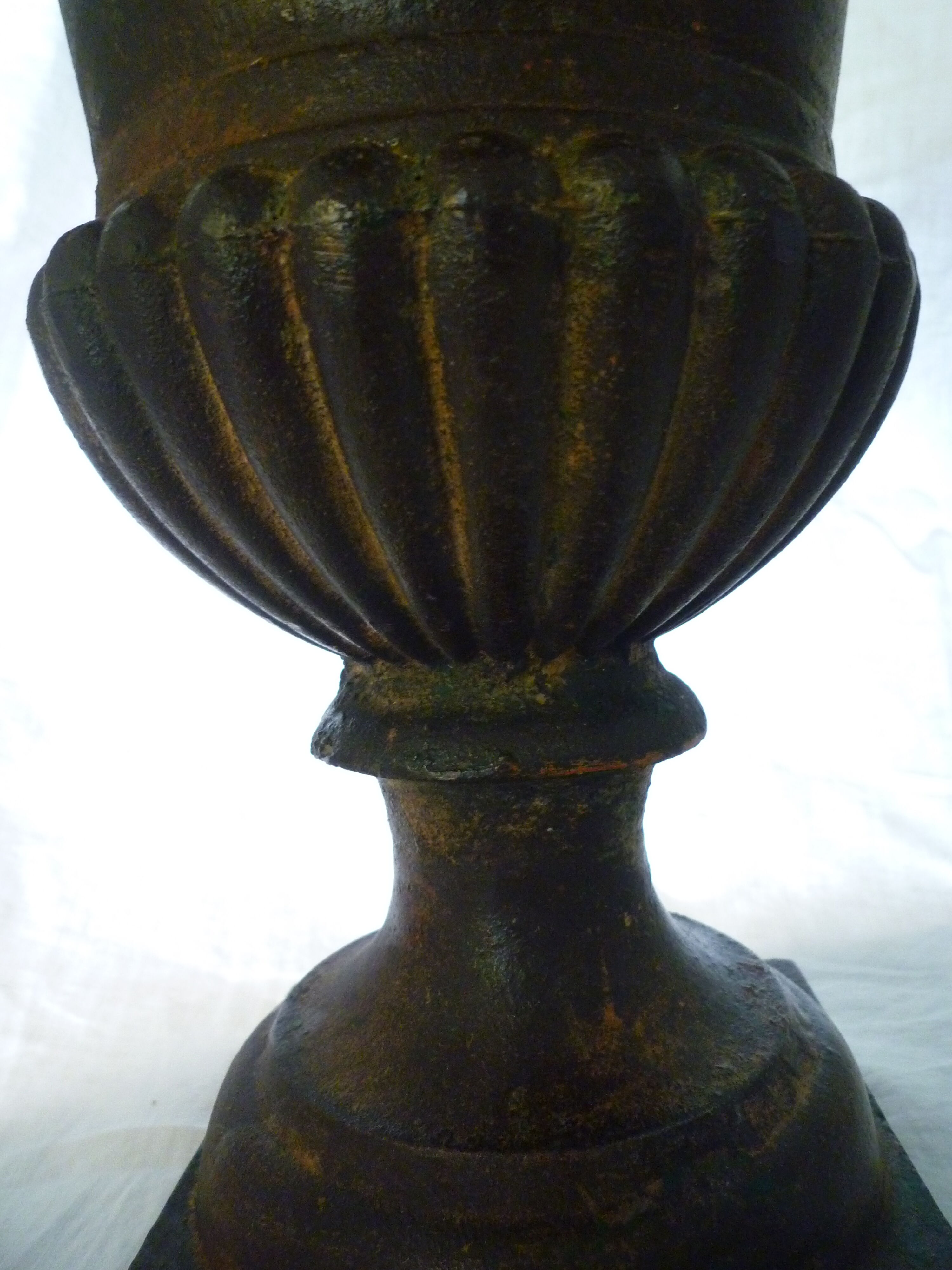 Pair gardener vases medici style cast iron xixth establishment emile pêchenard