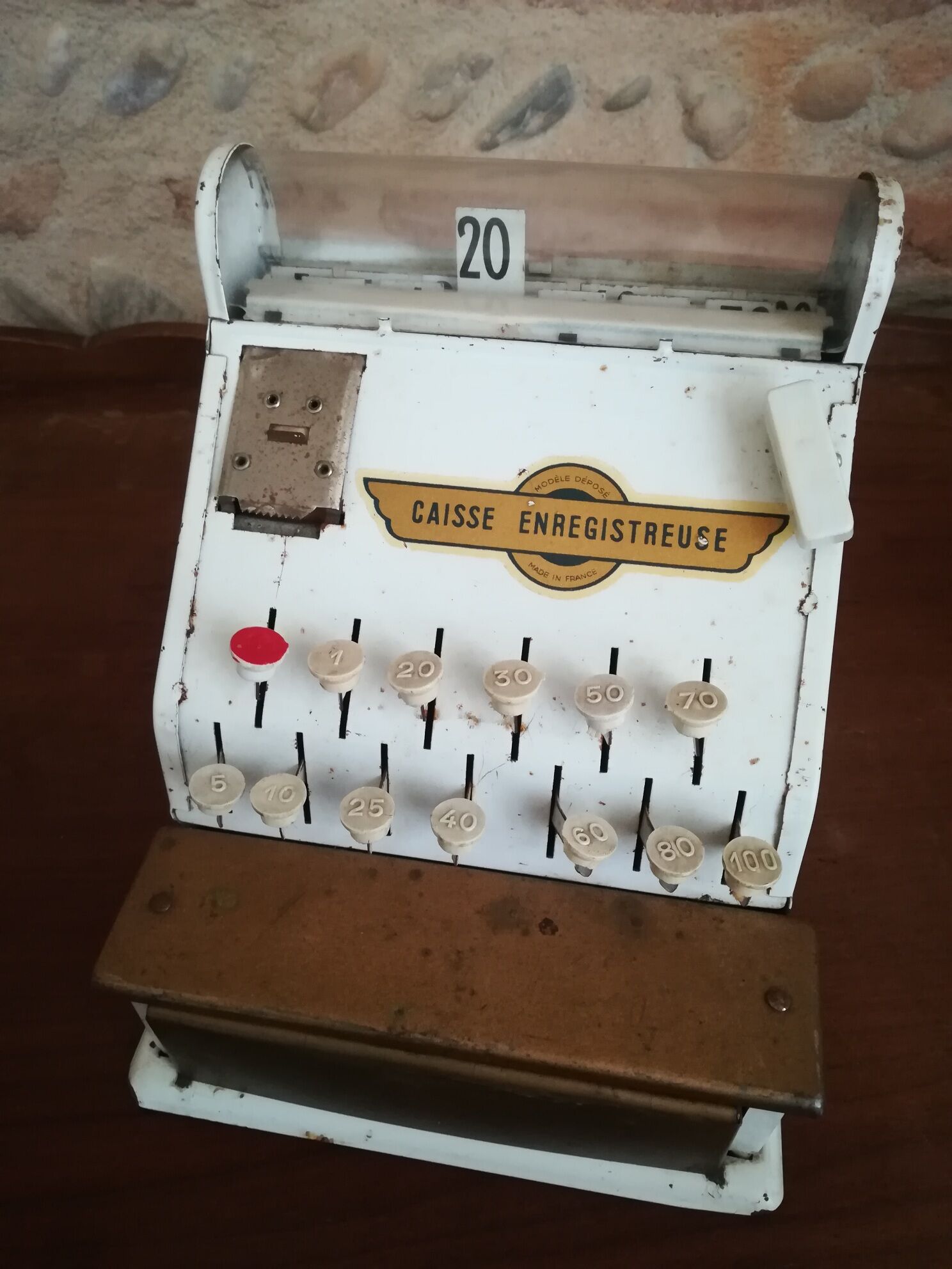 Toy cash register of the 1950s