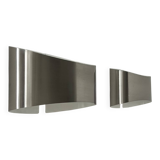 Pair of vintage wall lights, brushed metal, France, 1980