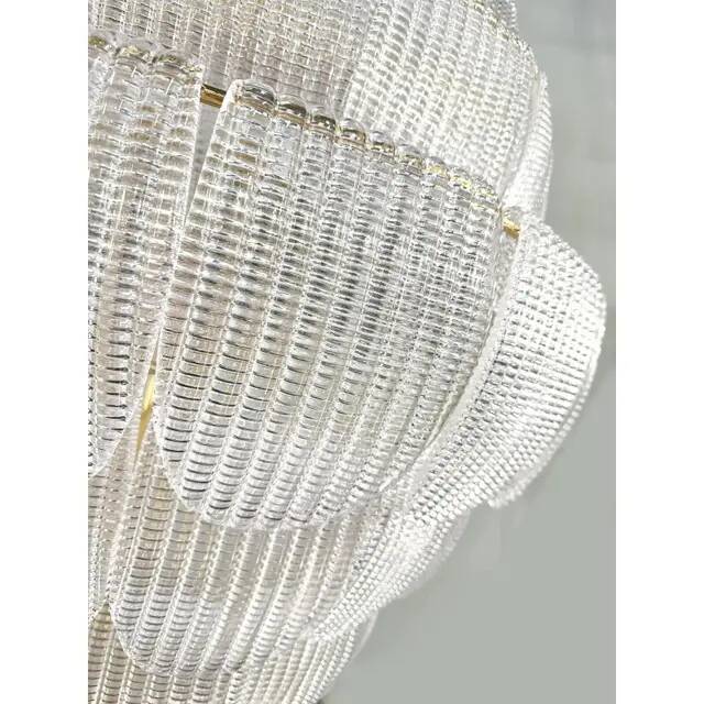 Italian Petals Murano Glass Chandelier in Transparent Diamanté Glass