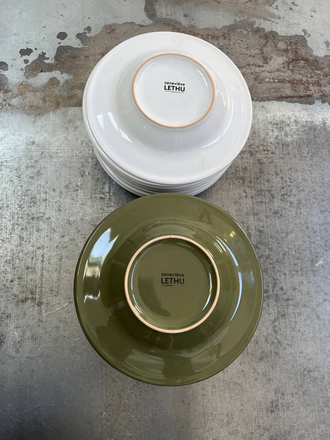Geneviève Lethu deep plate, rice grain model