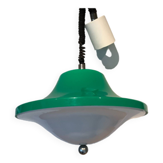 Large Vintage UFO Pendant Lamp DLG Guzzini 70´s Two-tone Saucer
