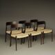 Chaises Model 75 par Niels Otto Møller pour J.L. Moller, années 1960, ensemble de 6
