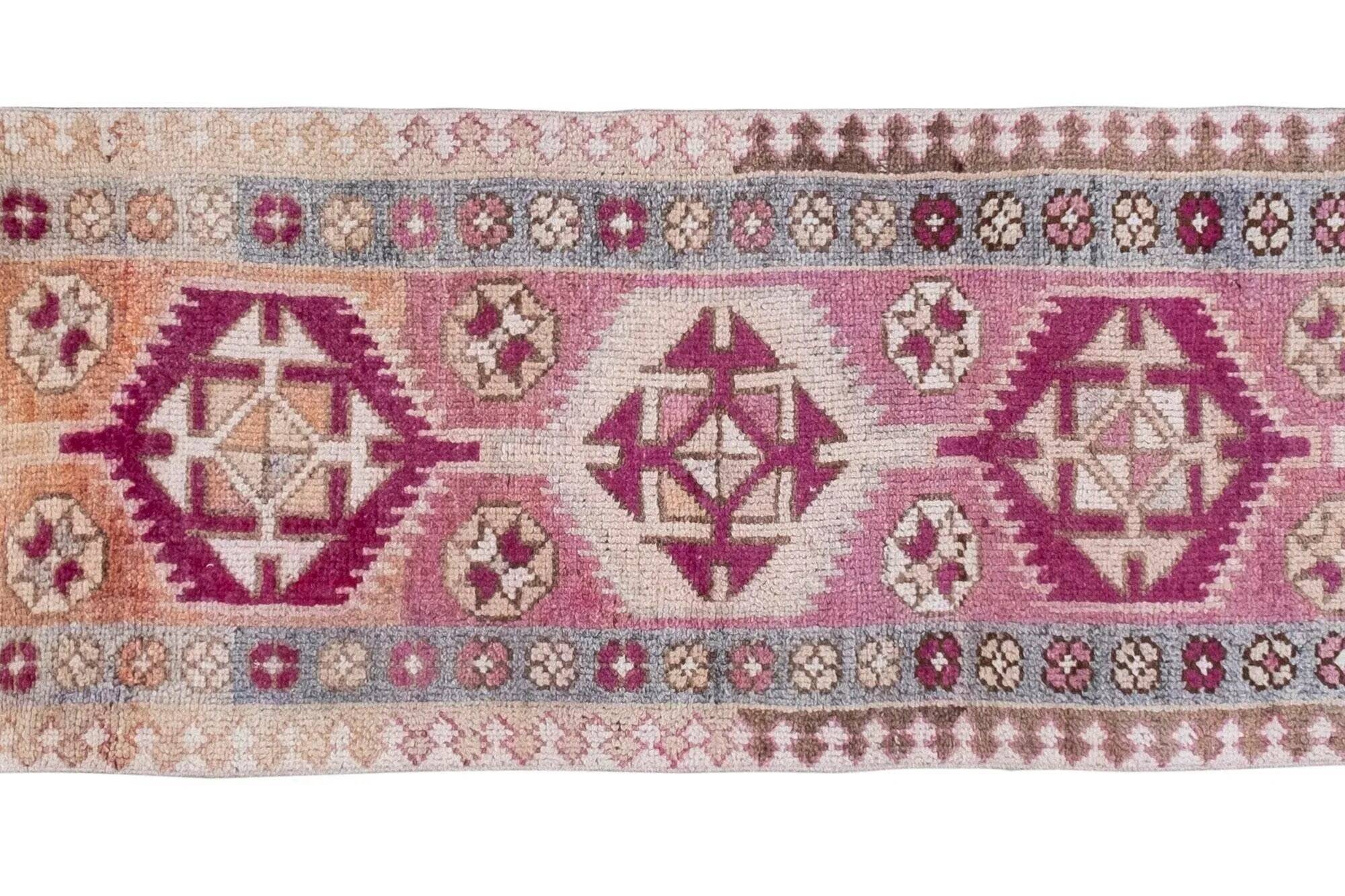 Vintage Turkish hallway rug 80x401 cm