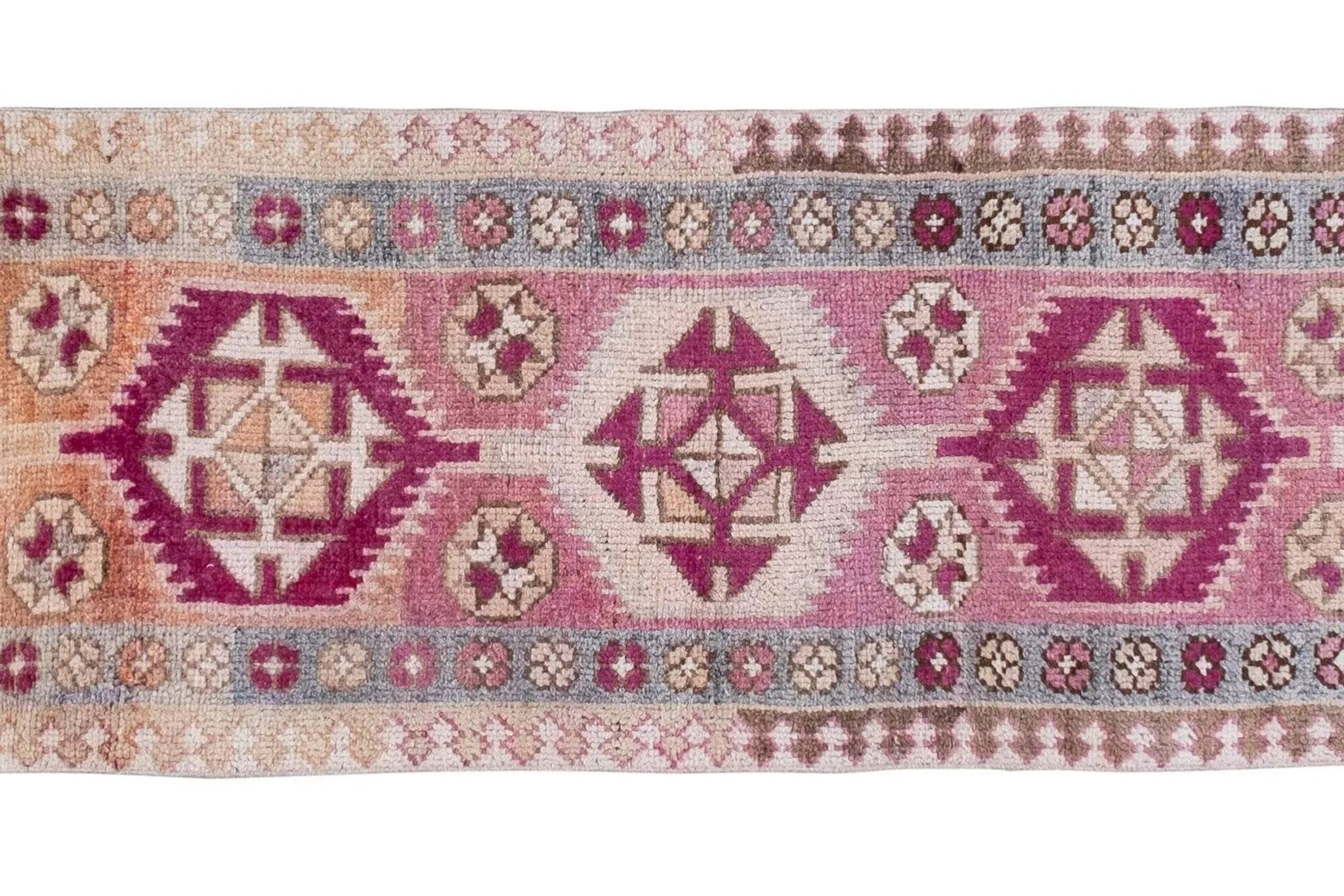 Tapis de couloir turc vintage 80x401 cm