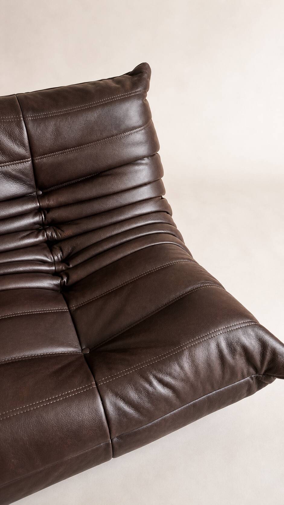 A 2-seater sofa michel ducaroy / ligne roset brown leather