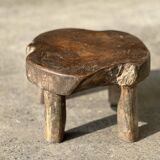 Mini low stool in upcycled old Asian teak H15 D24
