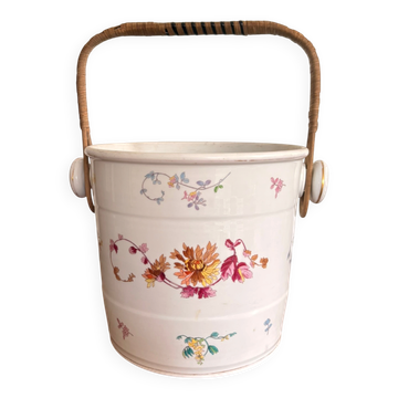 Cache pot ice bucket porcelain Paris companies India flower Asia wicker