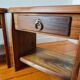 Pair of solid elm bedside tables, France 1970.