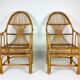 2 fauteuils vintage bambou rotin 1960