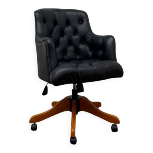 Chaise de bureau Chesterfield noire