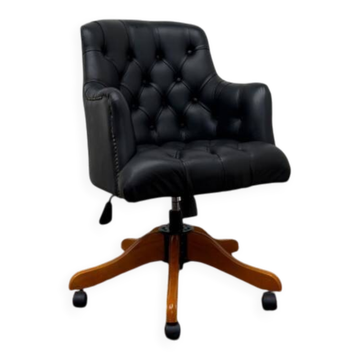 Black English Chesterfield Desk Chair