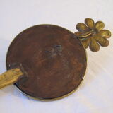 Mirror brutalist copper sculpture golden flower 1960 1970