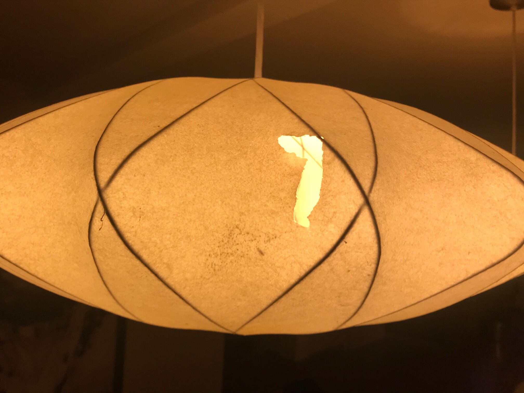 Bubble hanging lamp by George Nelson, edited by Modernica Los Angeles 1952