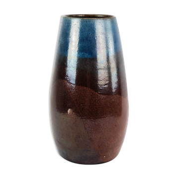 Ceramic vase with blue and brown glaze by an unknown Danish artist