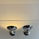 Pair of adjustable vintage wall lamps, chromed metal, France 1970