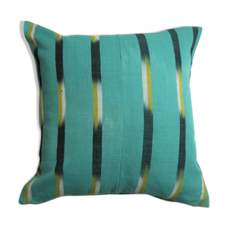 Housse de coussin en ikat turquoise