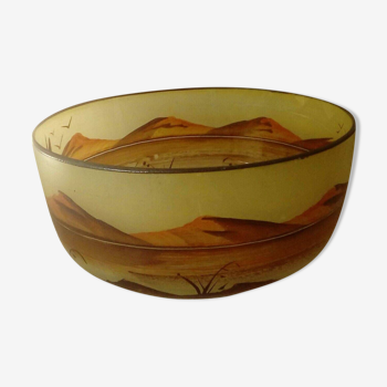 Coupe vide poche en verre style jem ecole legras art nouveau fin 19 eme