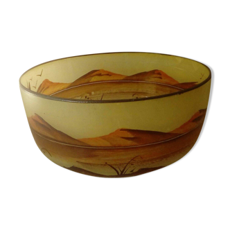 Coupe vide poche en verre style jem ecole legras art nouveau fin 19 eme