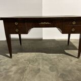 Mahogany flat desk. Louis XVI style, 20th century.