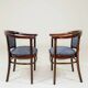Paire de fauteuils Thonet style Art Déco jacquard restaurés