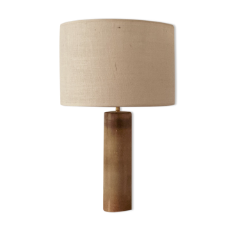 Lampe grès et jute tissée