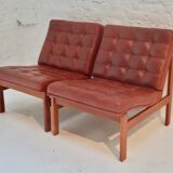 Pair of vintage armchairs by Ole Gjerlovs Knudsen and Torben Lind for France and SØn 1960