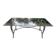 Table en verre et fer forgé, intérieur et extérieur