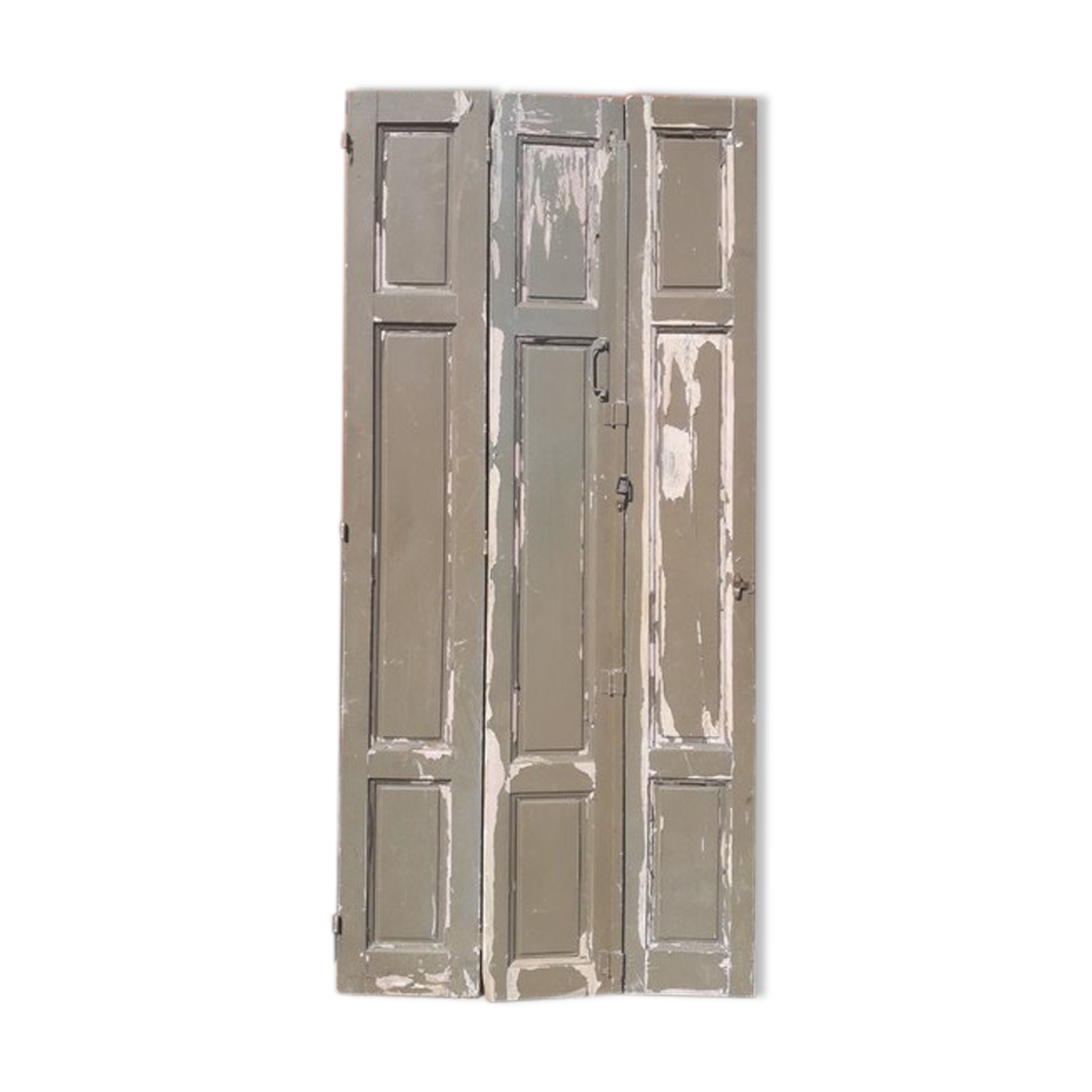 Lot shutters, 3 elements solid wood patinated 1930 - 227cm