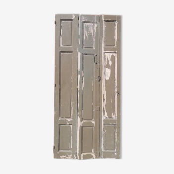 Lot shutters, 3 elements solid wood patinated 1930 - 227cm