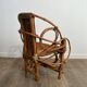 Organic Modernist Armchair in Rattan and Cowhide, Italian Work, A