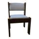 Pair of brutalist chairs in solid wood and jacquard fabric.