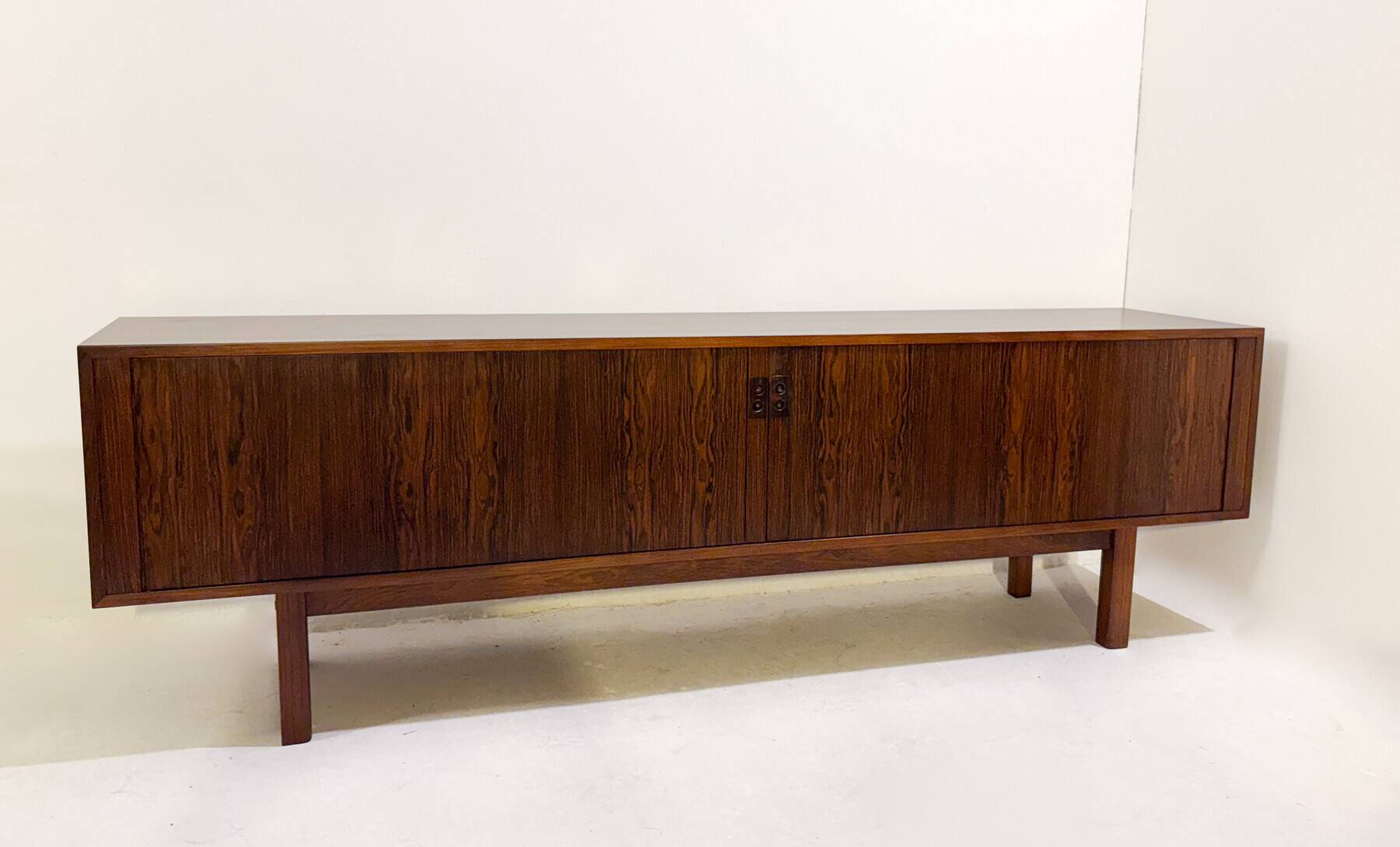 Mid-Century Modern Low Sideboard With Sliding Doors, Italy, 1960s