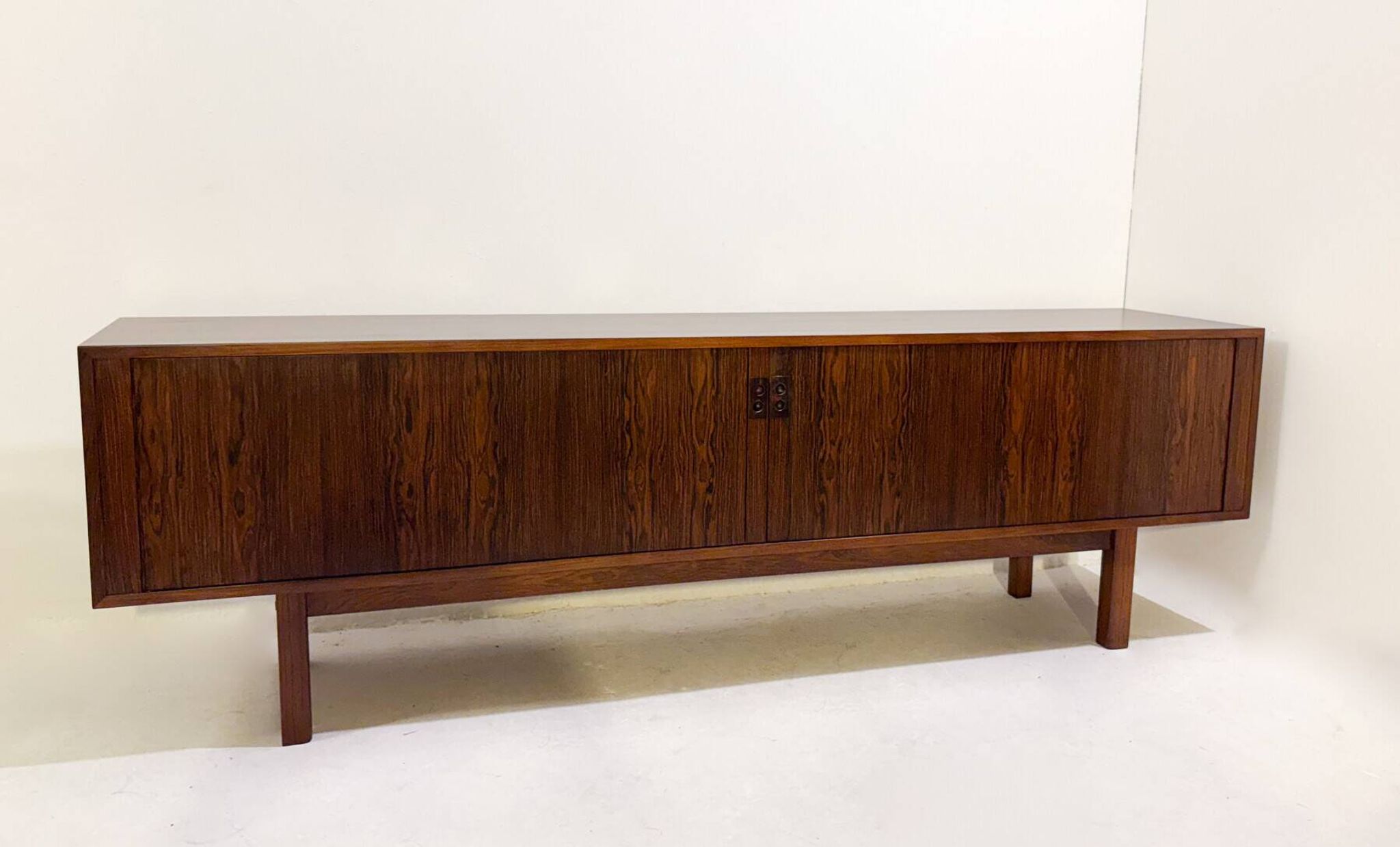 Mid-Century Modern Low Sideboard With Sliding Doors, Italy, 1960s