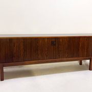 Mid-Century Modern Low Sideboard With Sliding Doors, Italy, 1960s