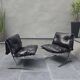 Pair of leather armchairs "Joker" by Olivier Mourgue for Aireborne 1964