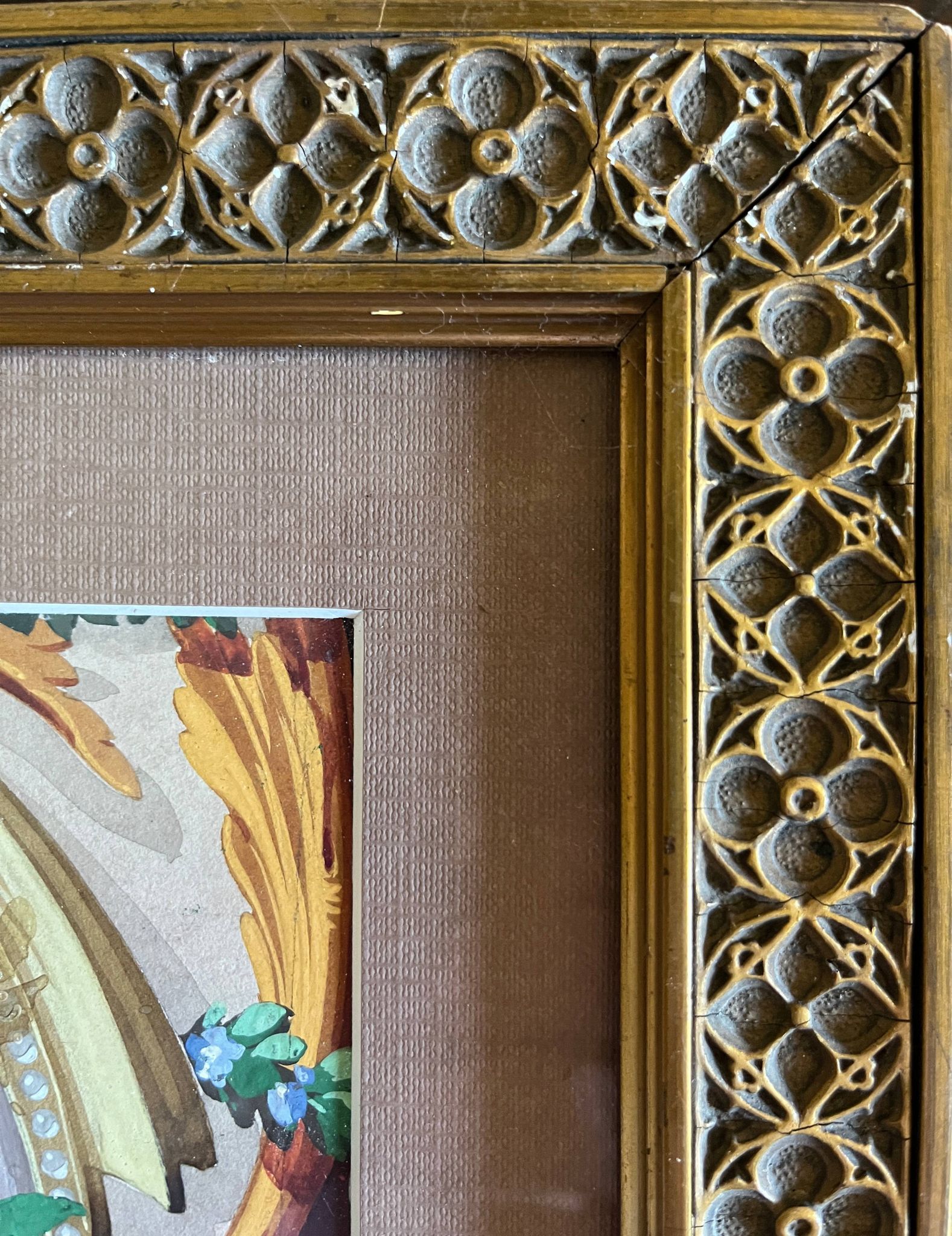Tableau HSP "étude de fleurs - roses" Projet d'architecture Art Nouveau + c