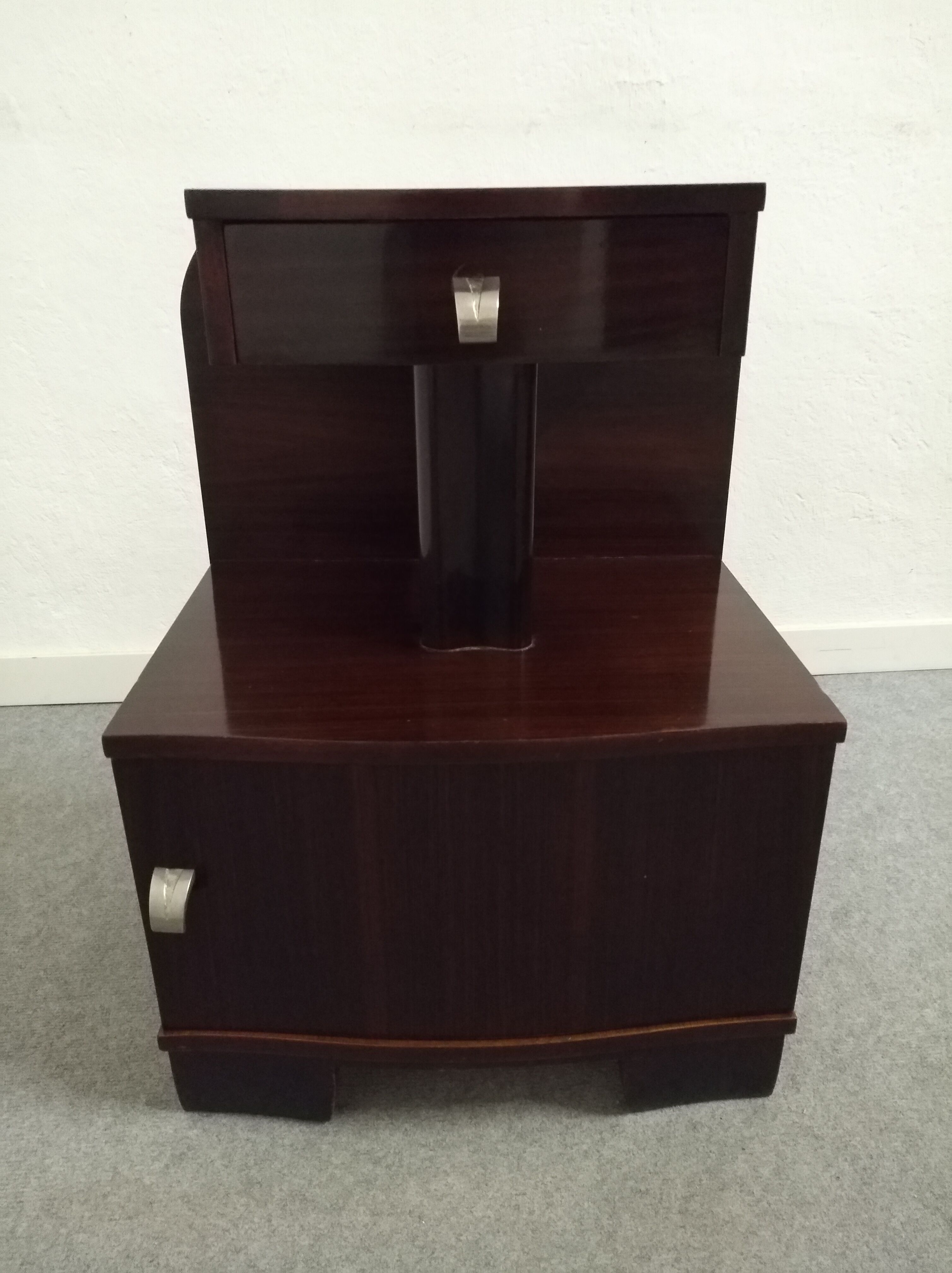 Art Deco mahogany bedside table