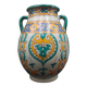 Vase pot with two handles in Moroccan ceramic signed Fes Moroccan