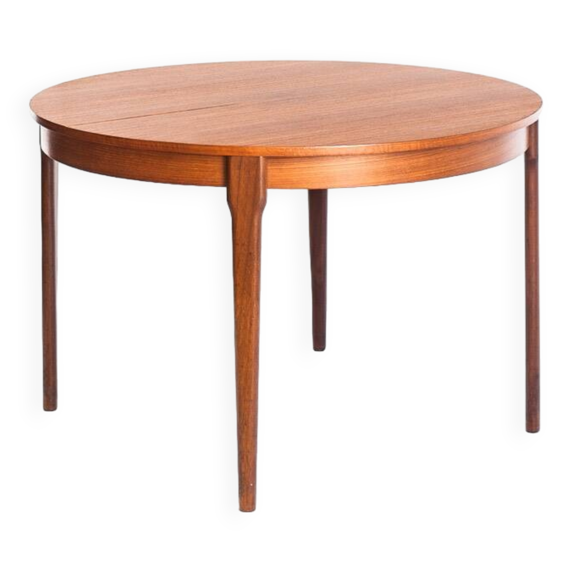 Vintage Scandinavian style table with central extension. Teak wood. France, 1960s
