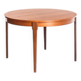 Vintage Scandinavian style table with central extension. Teak wood. France, 1960s