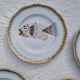 Set of 9 Saint Amand flat plates with fish decor
