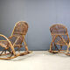 Vintage bamboo rocking chairs, 1960s - set of 2