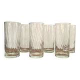 6 vintage twisted glasses