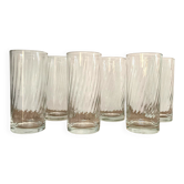 6 verres torsadés vintage 